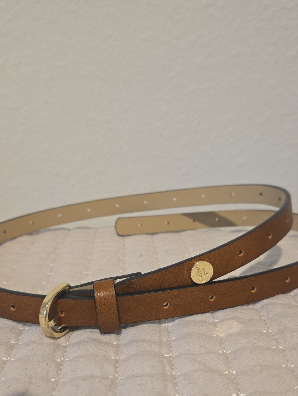 Madden Girl Classic Brown Women's Skinny Belt with Gold Buckle